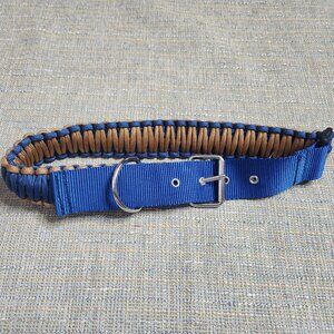 Wordpet Paracord Dog Collar Navy Blue Size XL Adjustable Metal Buckle